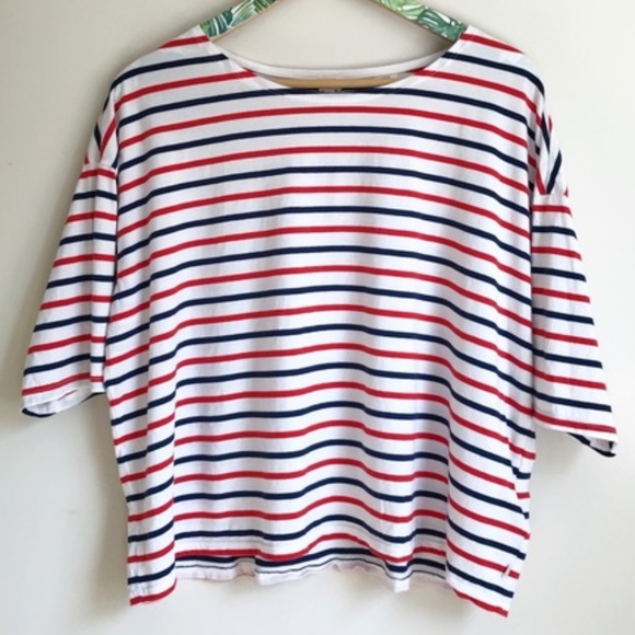 Levi's Women's Striped Short Sleeve Tee - Red, Blue, White - Picture 2 of 5